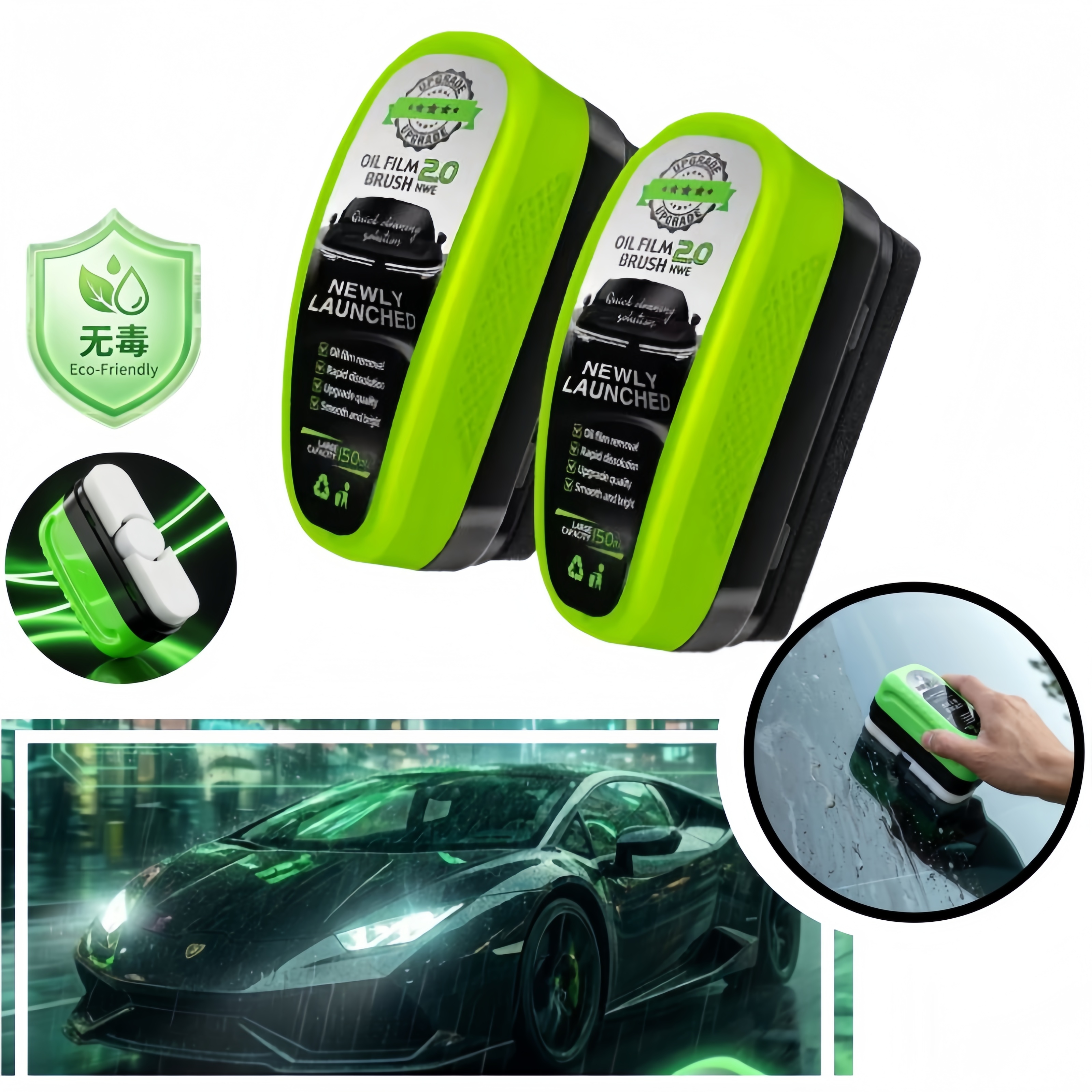 Non Toxic Car Glass Oil Film R - Car Cleaning Brush recensie en prijs