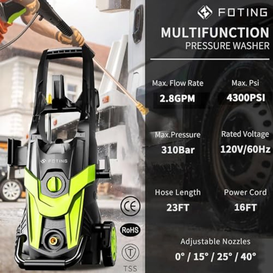 Power waher 4300PSI with 4 Qui - Foam Cannon Car Wash recensie en prijs