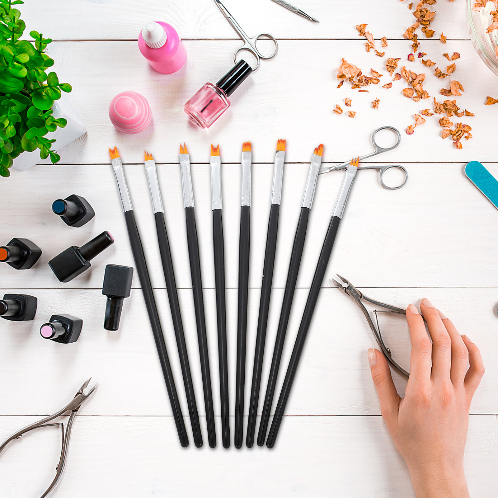 8Pcs Nail Brush Set Flower Des - Detailing Brush Set recensie en prijs