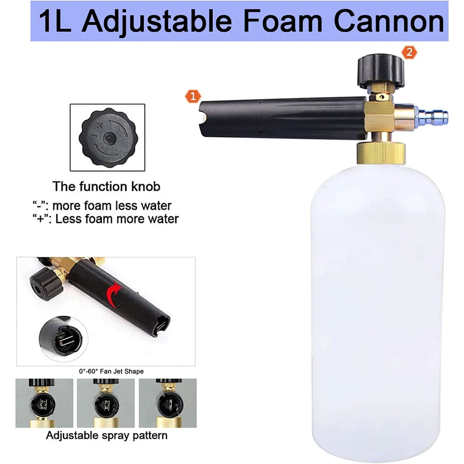 Snow Foam Cannon with 1/4 Inch - Foam Cannon Car Wash recensie en prijs