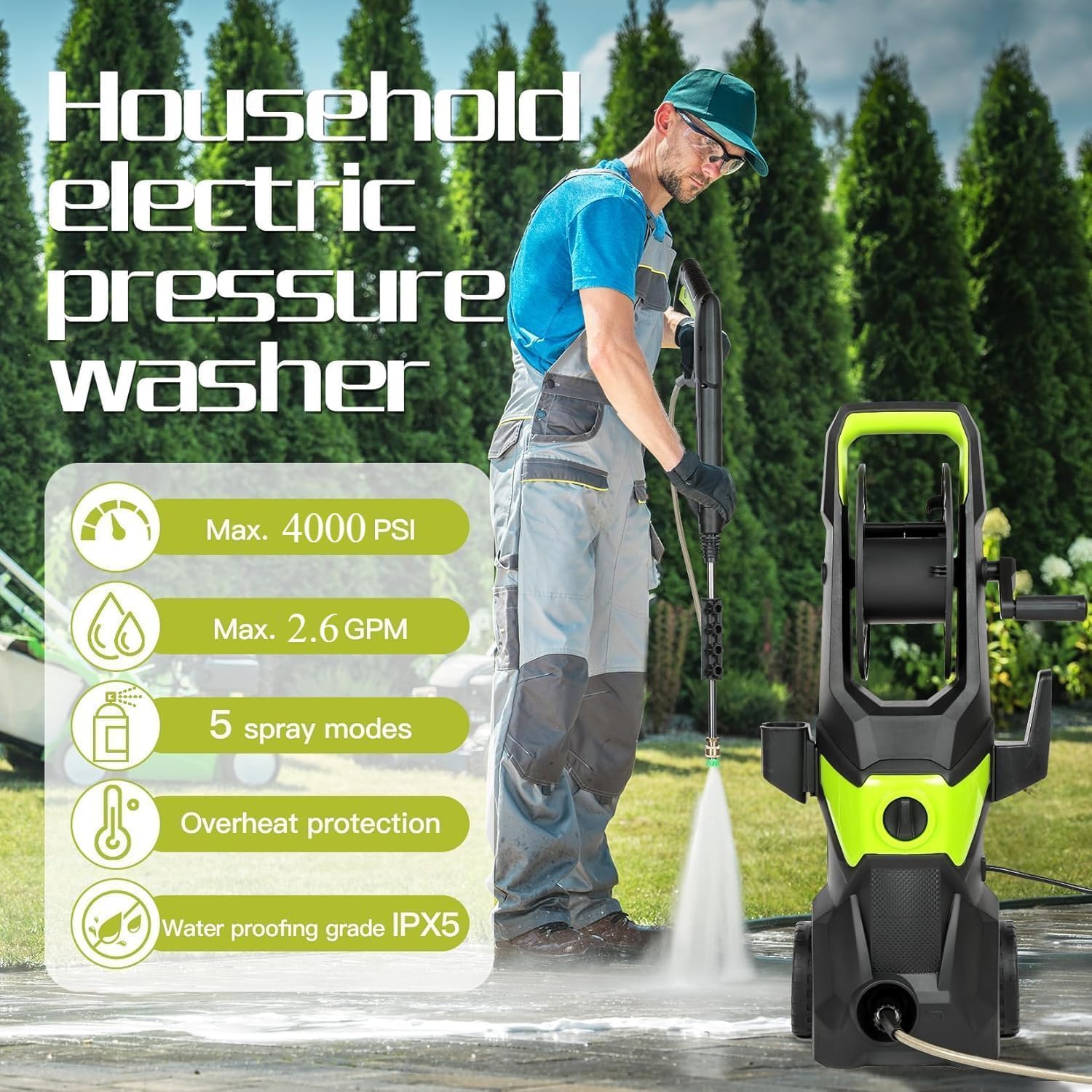 4000PSI Electric Pressure Wash - Pressure Washer Foam Gun recensie en prijs